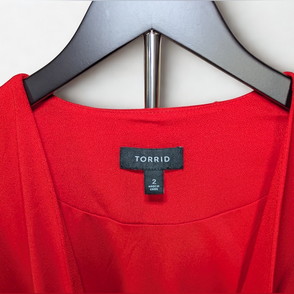 Torrid Red Open Front Blazer Sweater - Picture 3 of 4